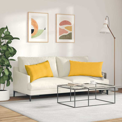 vidaXL Sofakissen 2 Stück Helles Gelb 80 x 40 cm Cordstoff