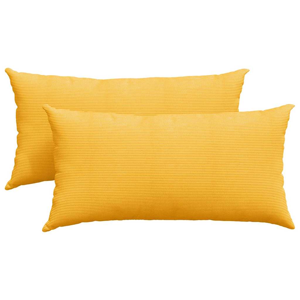 vidaXL Sofakissen 2 Stück Helles Gelb 80 x 40 cm Cordstoff