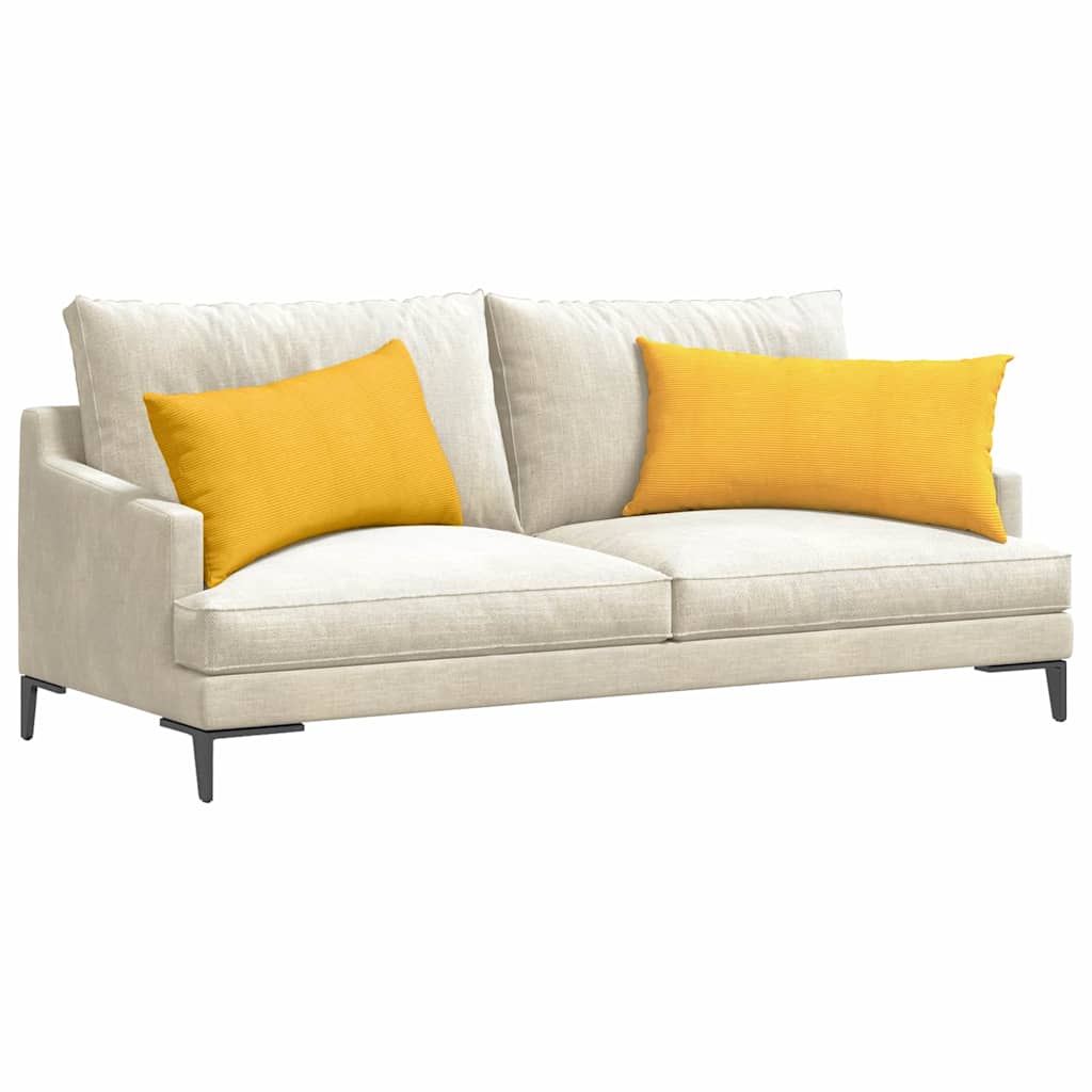 vidaXL Sofakissen 2 Stück Helles Gelb 80 x 40 cm Cordstoff