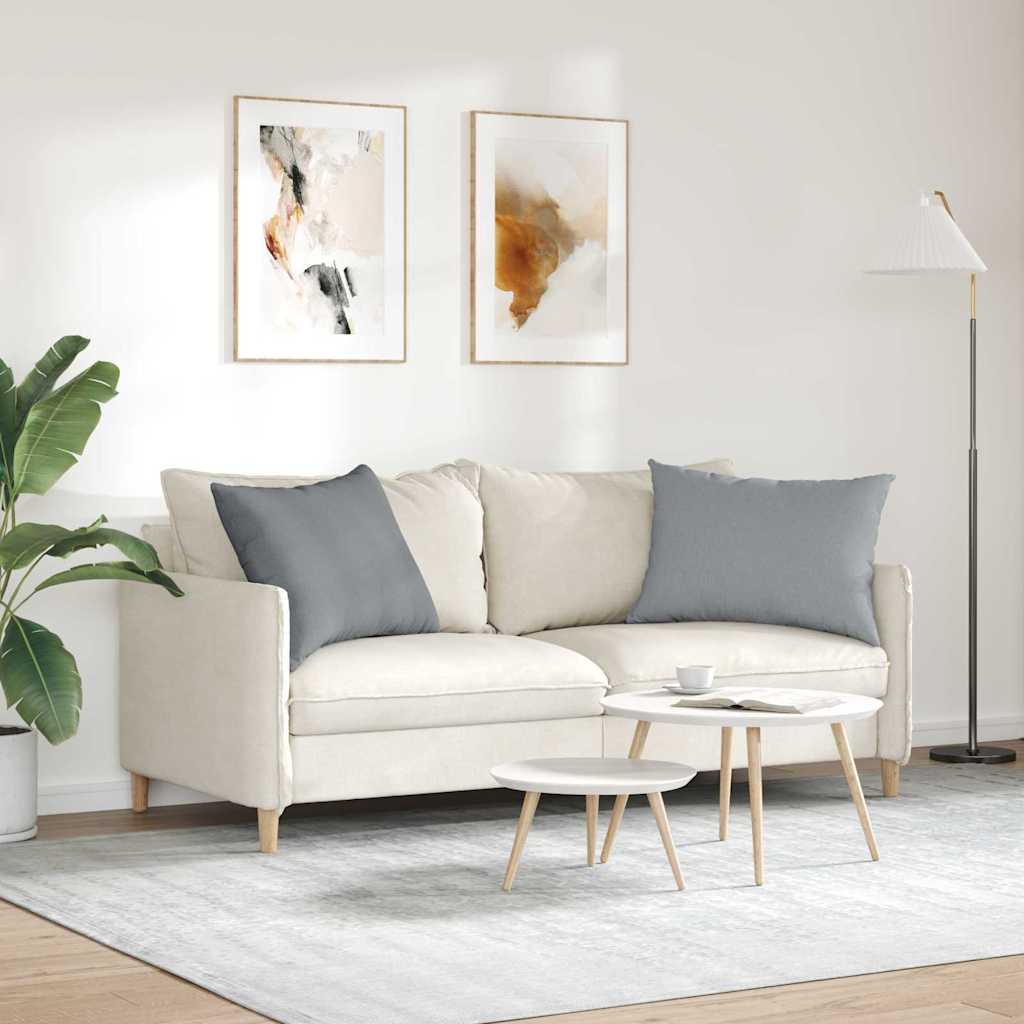 vidaXL Sofakissen 2 pcs Hellgrau 70 x 50 cm Stoff