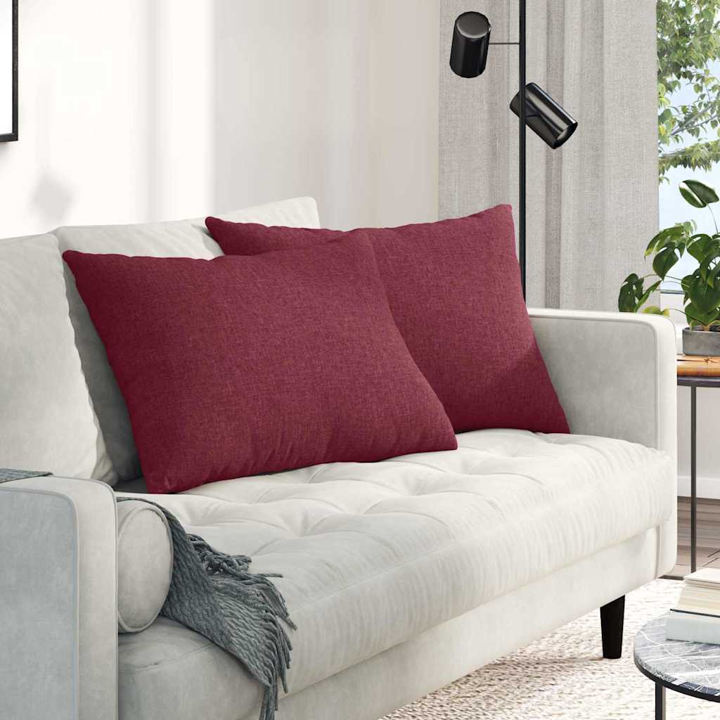 vidaXL Sofakissen 2 pcs Weinrot 70 x 50 cm Stoff