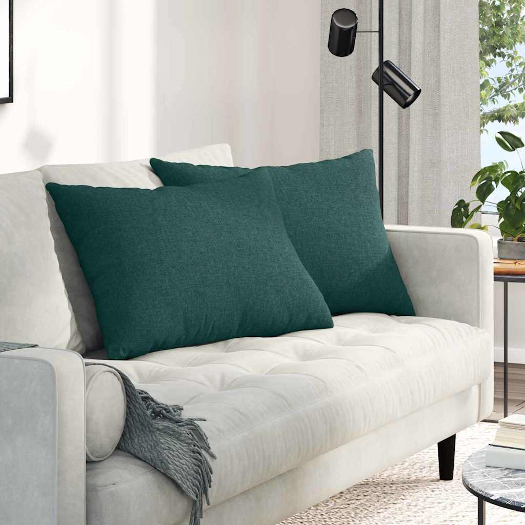 vidaXL Sofakissen 2 pcs Dunkelgrün 70 x 50 cm Stoff