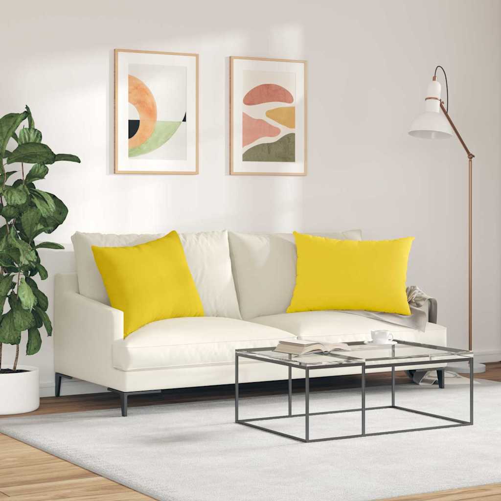 vidaXL Sofakissen 2 pcs Helles Gelb 70 x 50 cm Stoff