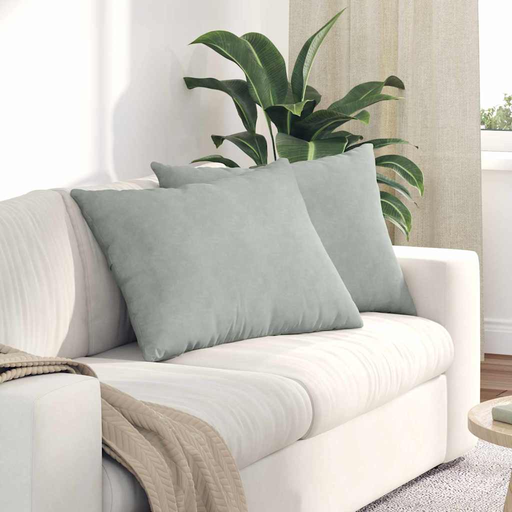 vidaXL Sofakissen 2 Stück Hellgrau 70 x 50 cm Cordstoff