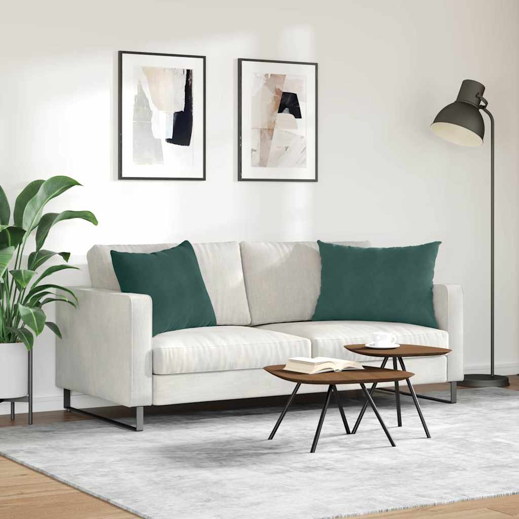 vidaXL Sofakissen 2 Stück Dunkelgrün 70 x 50 cm Cordstoff