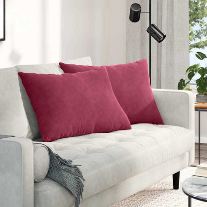 vidaXL Sofakissen 2 Stück Weinrot 70 x 50 cm Cordstoff