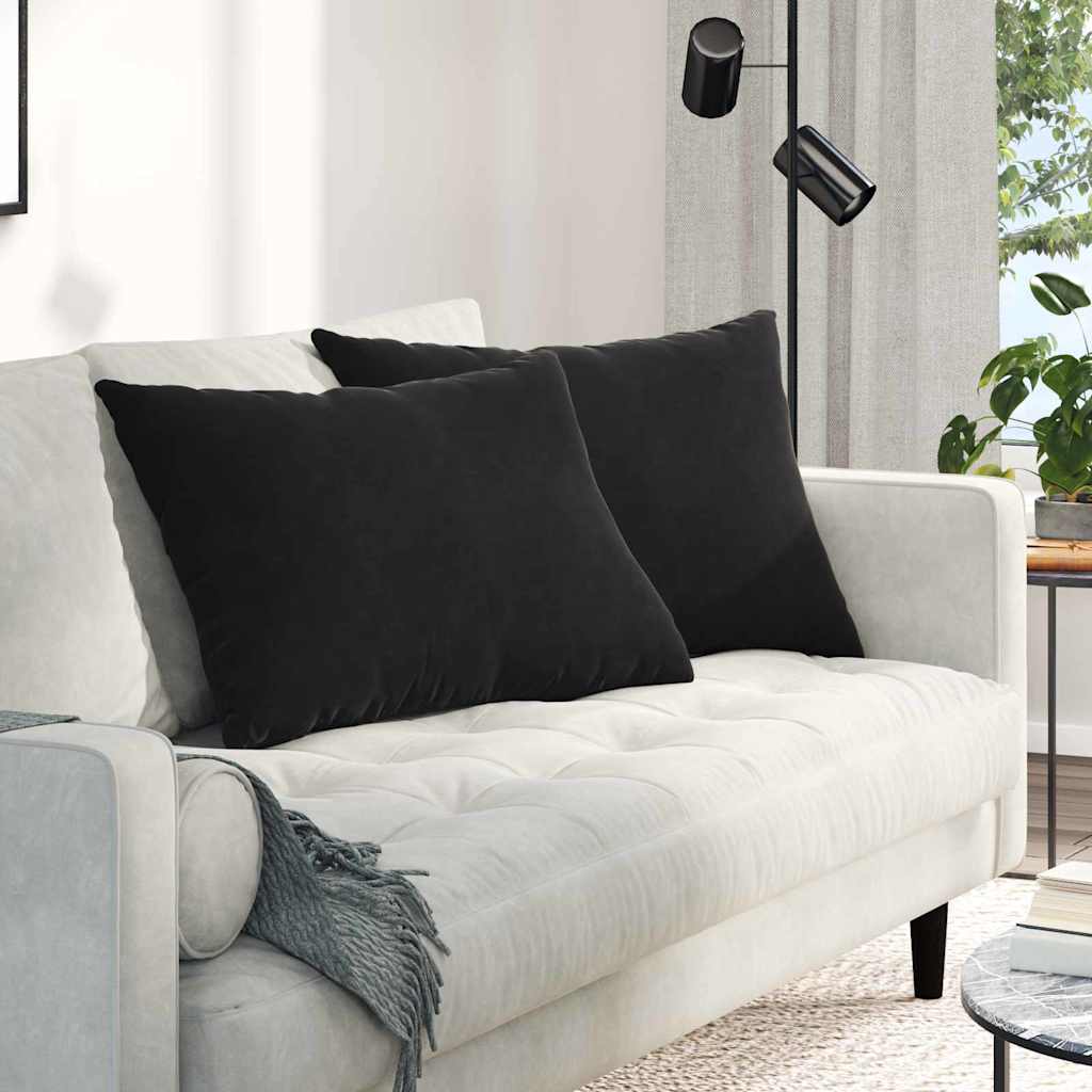 vidaXL Sofakissen 2 Stück Schwarz 70 x 50 cm Cordstoff