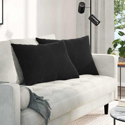 vidaXL Sofakissen 2 Stück Schwarz 70 x 50 cm Cordstoff