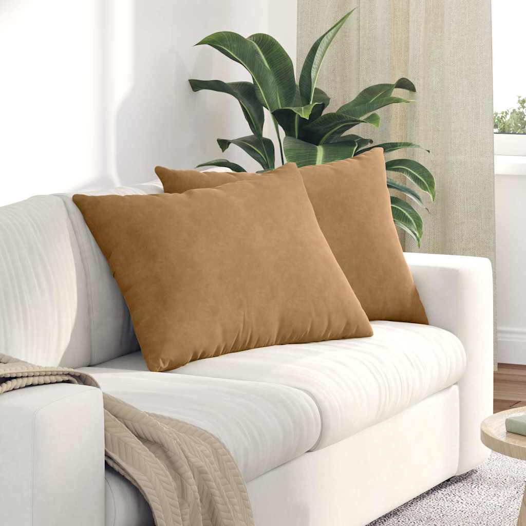 vidaXL Sofakissen 2 Stück Braun 70 x 50 cm Cordstoff