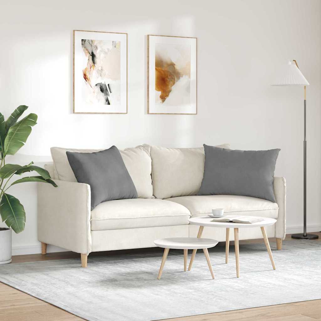 vidaXL Sofakissen 2 Stück Dunkelgrau 70 x 50 cm Stoff
