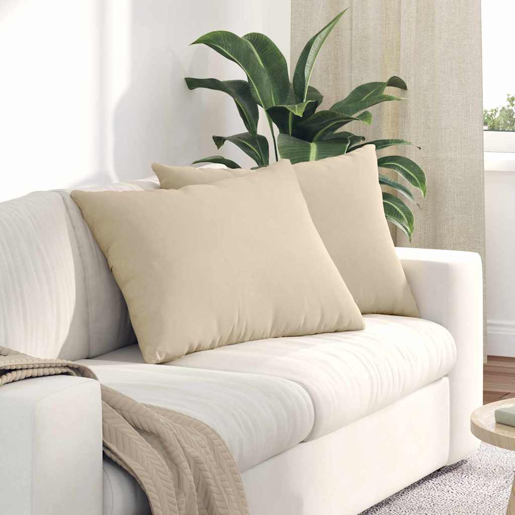 vidaXL Sofakissen 2 Stück Creme 70 x 50 cm Stoff