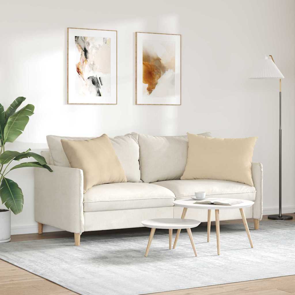 vidaXL Sofakissen 2 Stück Creme 70 x 50 cm Stoff