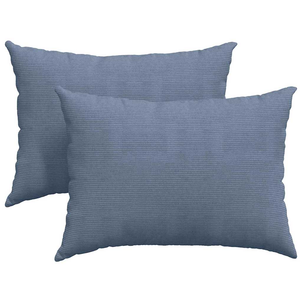 Sofakissen 2 Stück Blau 70 x 50 cm Cordstoff