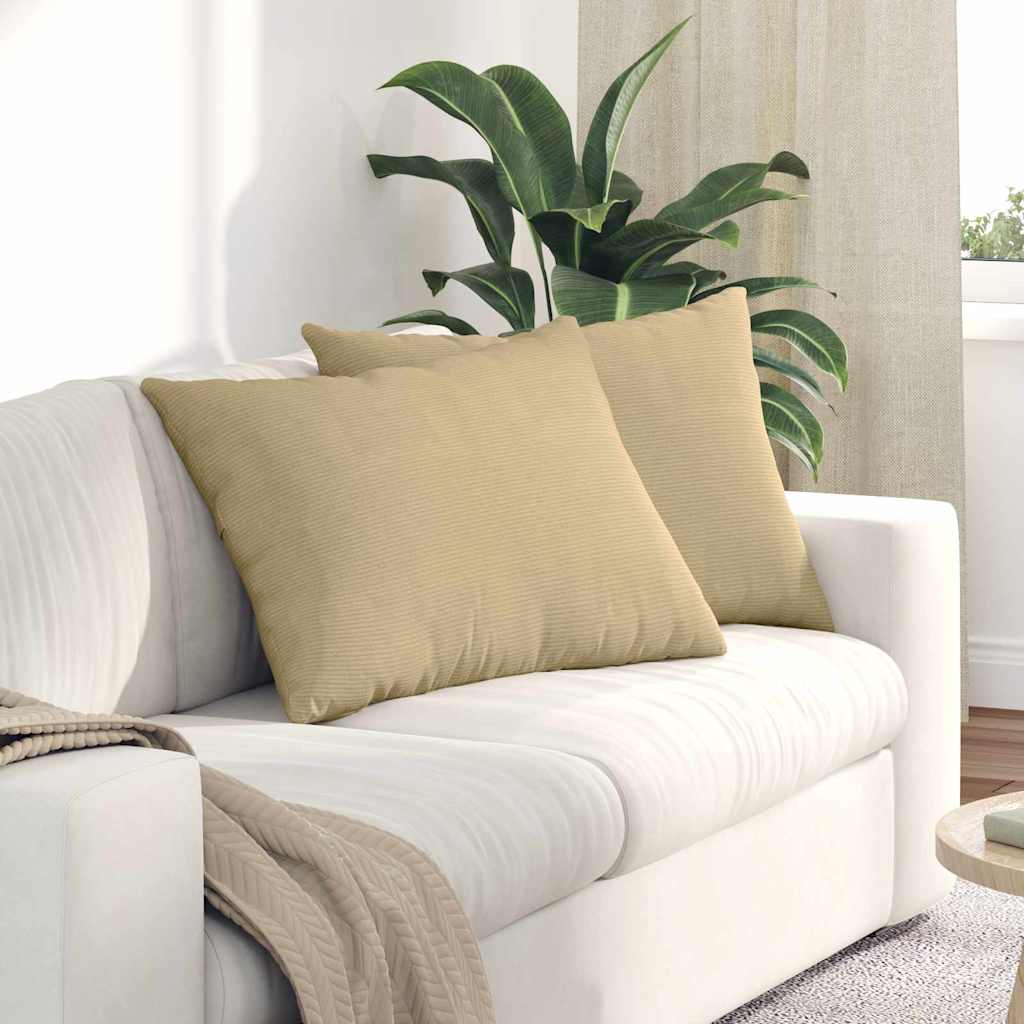 vidaXL Sofakissen 2 Stück Grau-Grün 70 x 50 cm Cordstoff