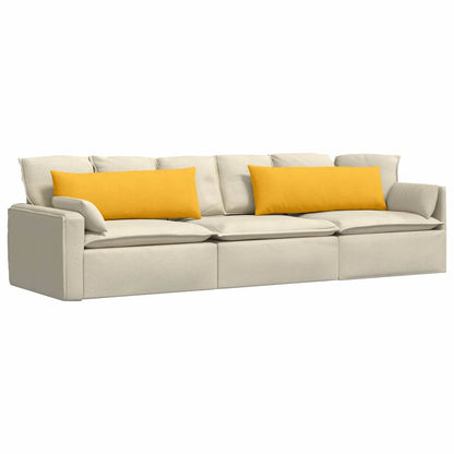 vidaXL Sofakissen 2 Stück Helles Gelb 120 x 40 cm Cordstoff