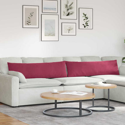 vidaXL Sofakissen 2 Stück Weinrot 145 x 40 cm Cordstoff