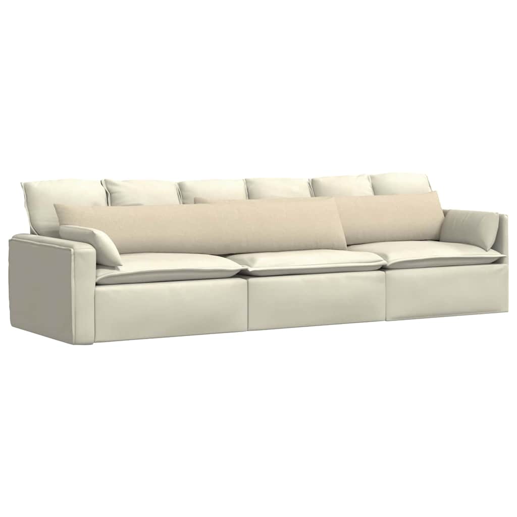 vidaXL Sofakissen 2 pcs Creme 200 x 40 cm Stoff