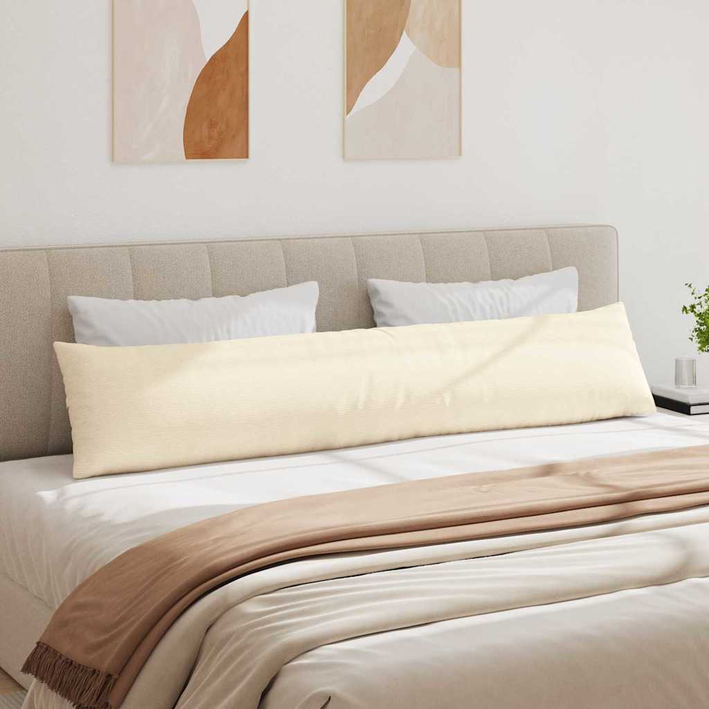 vidaXL Sofakissen 2 Stück Creme 200 x 40 cm Cordstoff