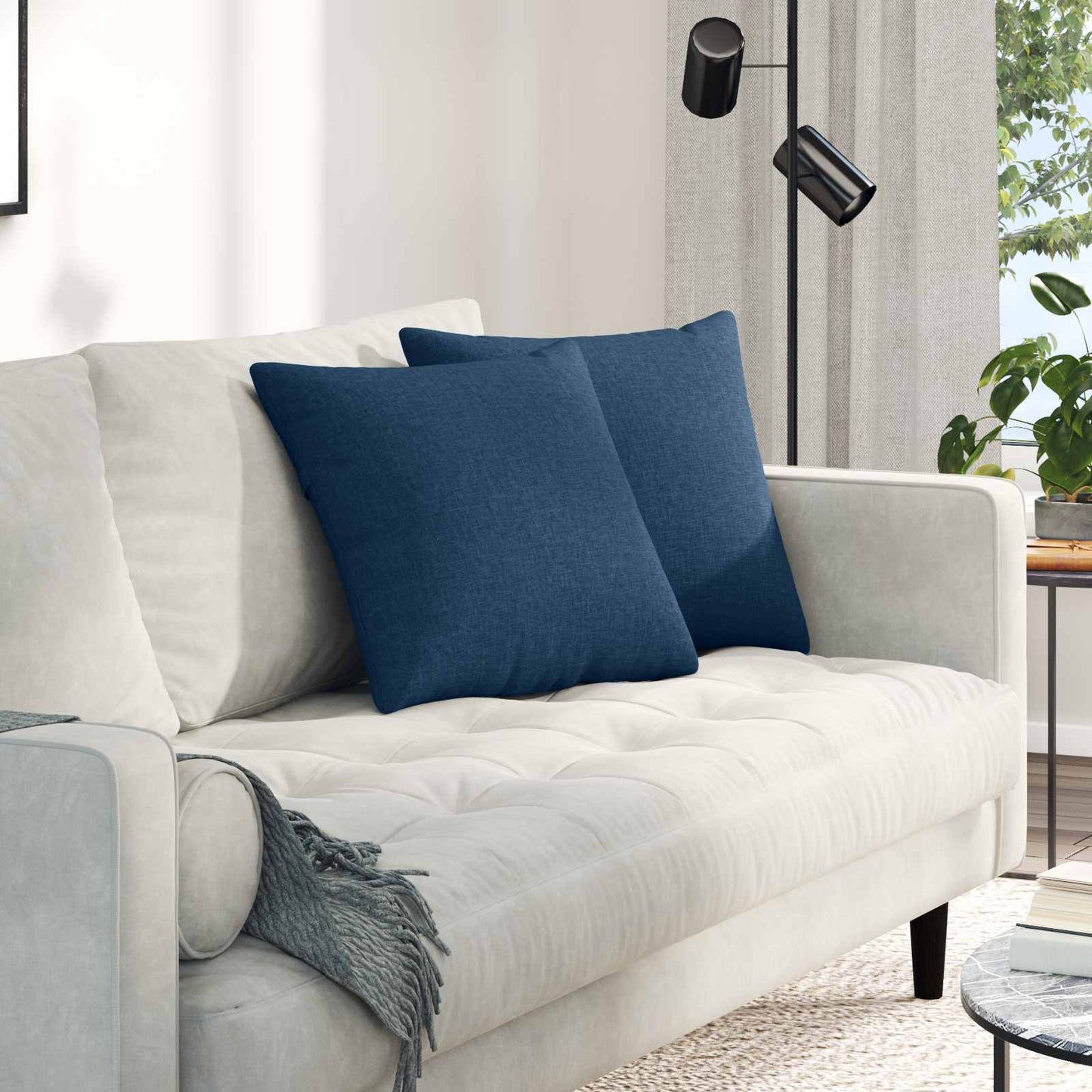 vidaXL Sofakissen 2 pcs Blau 45 x 45 cm Stoff