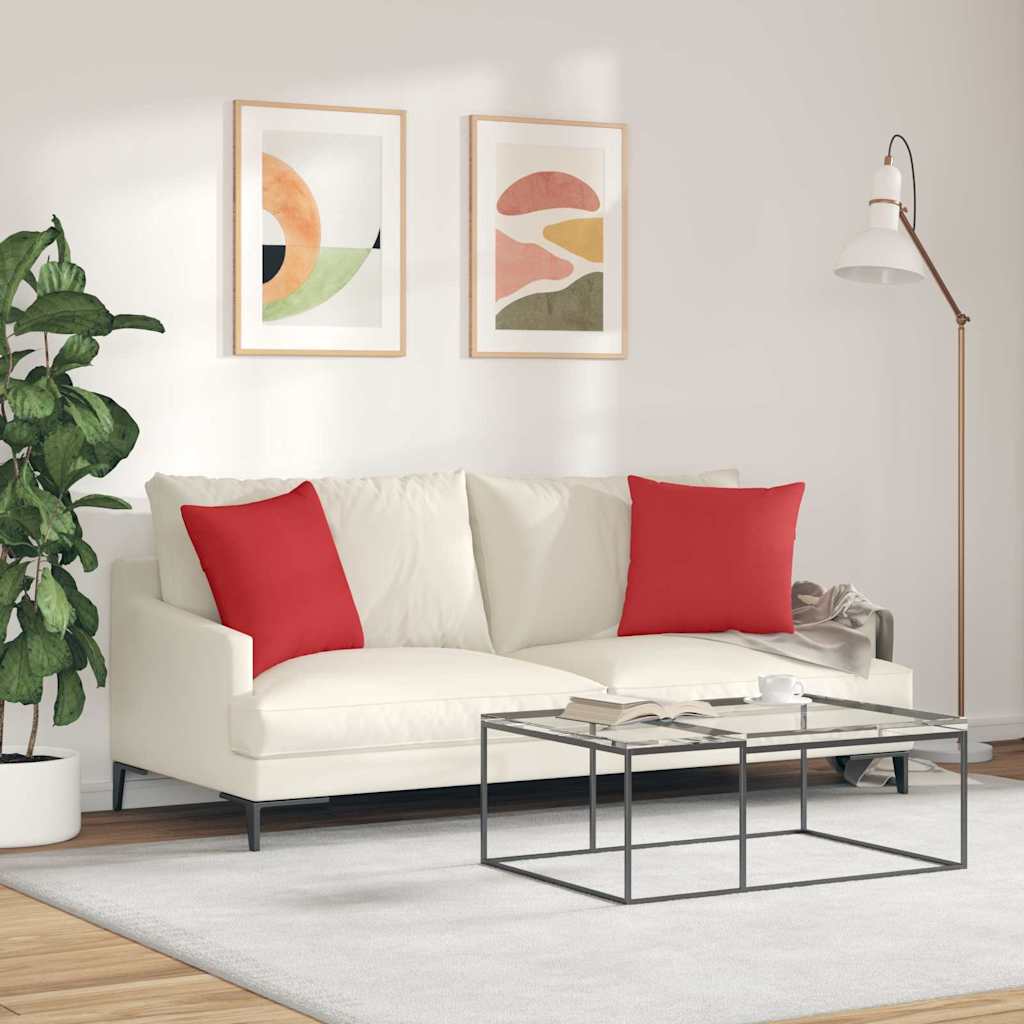 vidaXL Sofakissen 2 pcs Rot 45 x 45 cm Stoff