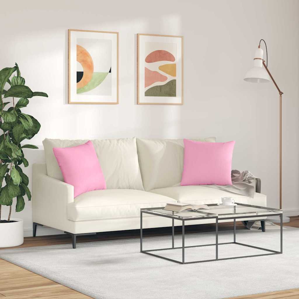 vidaXL Sofakissen 2 pcs Rosa 45 x 45 cm Stoff