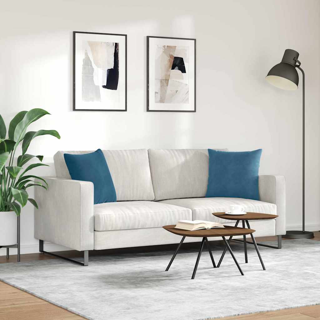 vidaXL Sofakissen 2 Stück Blau 45 x 45 cm Cordstoff