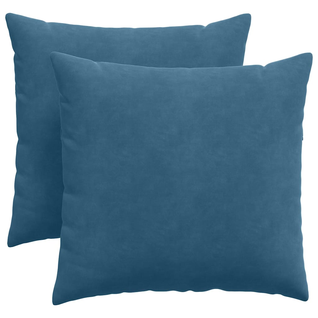 vidaXL Sofakissen 2 Stück Blau 45 x 45 cm Cordstoff
