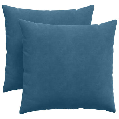 vidaXL Sofakissen 2 Stück Blau 45 x 45 cm Cordstoff