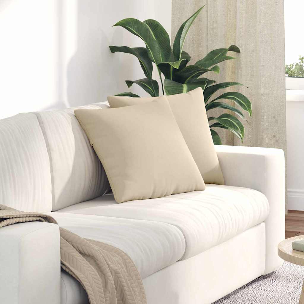 vidaXL Sofakissen 2 Stück Creme 45 x 45 cm Stoff