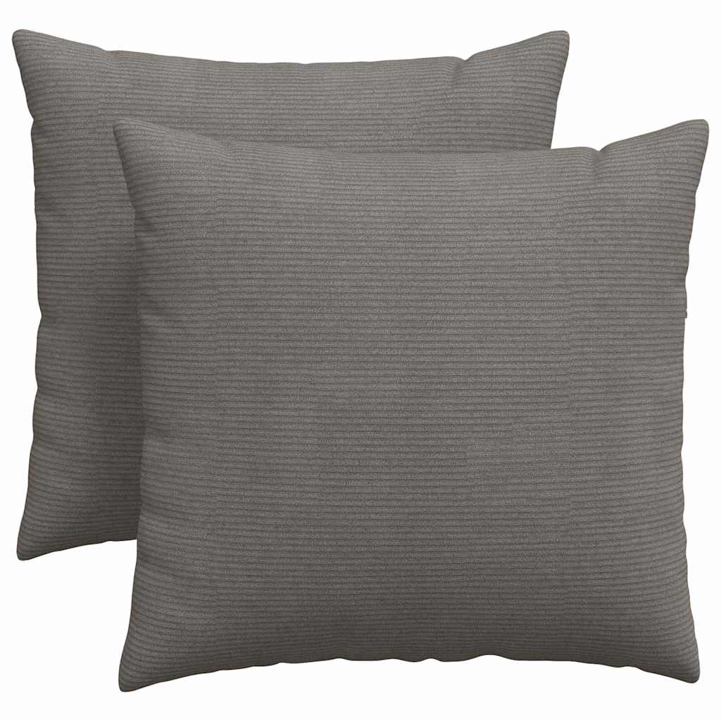 vidaXL Sofakissen 2 Stück Hellgrau 45 x 45 cm Cordstoff