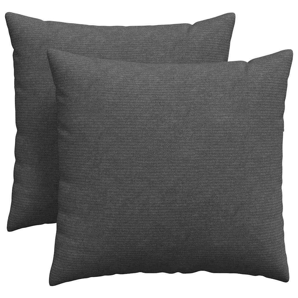 vidaXL Sofakissen 2 Stück Dunkelgrau 45 x 45 cm Cordstoff