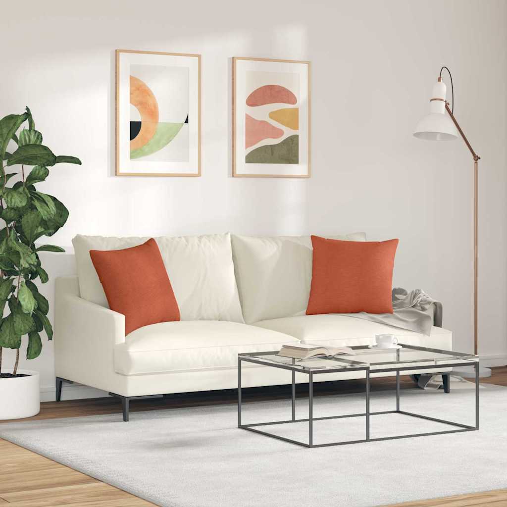 vidaXL Sofakissen 2 Stück Rot-Orange 45 x 45 cm Cordstoff