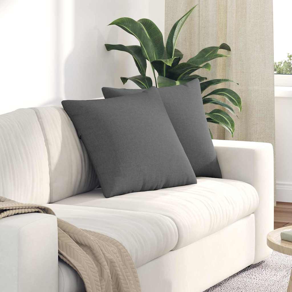vidaXL Sofakissen 2 pcs Dunkelgrau 50 x 50 cm Stoff