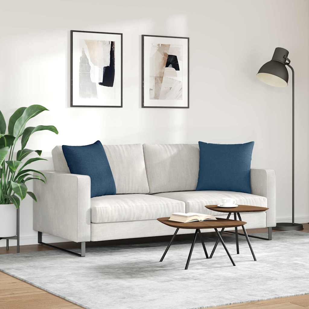 vidaXL Sofakissen 2 pcs Blau 50 x 50 cm Stoff