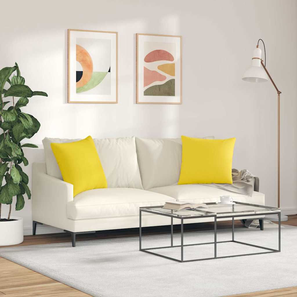 vidaXL Sofakissen 2 pcs Helles Gelb 50 x 50 cm Stoff