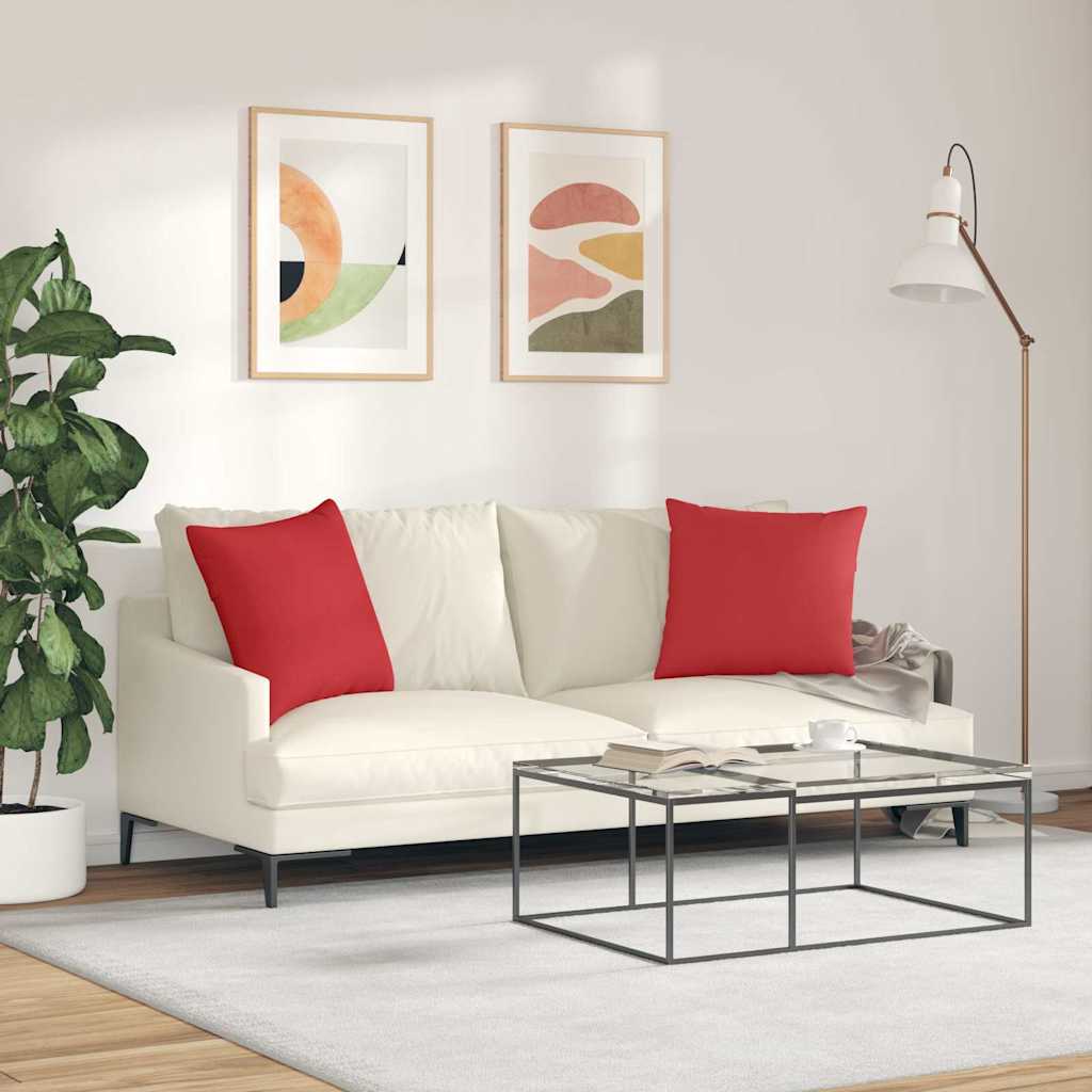 vidaXL Sofakissen 2 pcs Rot 50 x 50 cm Stoff