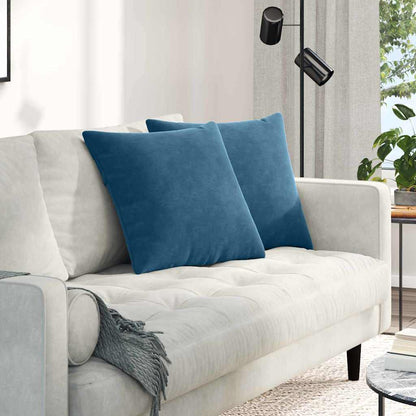 vidaXL Sofakissen 2 Stück Blau 50 x 50 cm Cordstoff