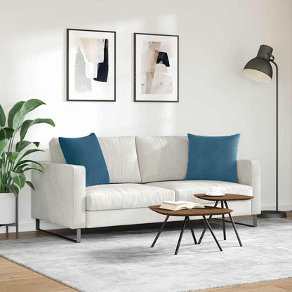 vidaXL Sofakissen 2 Stück Blau 50 x 50 cm Cordstoff