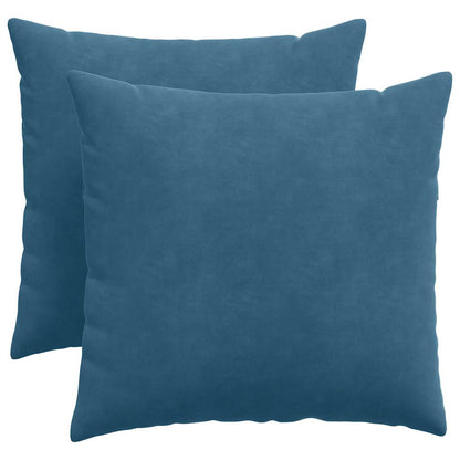 vidaXL Sofakissen 2 Stück Blau 50 x 50 cm Cordstoff