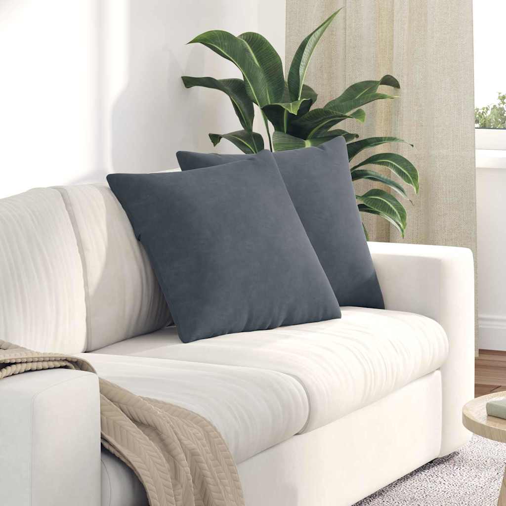 vidaXL Sofakissen 2 Stück Dunkelgrau 50 x 50 cm Cordstoff
