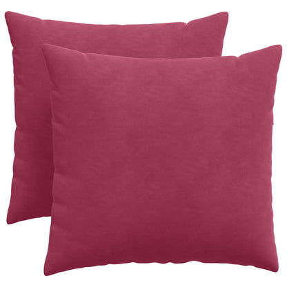 vidaXL Sofakissen 2 Stück Weinrot 50 x 50 cm Cordstoff