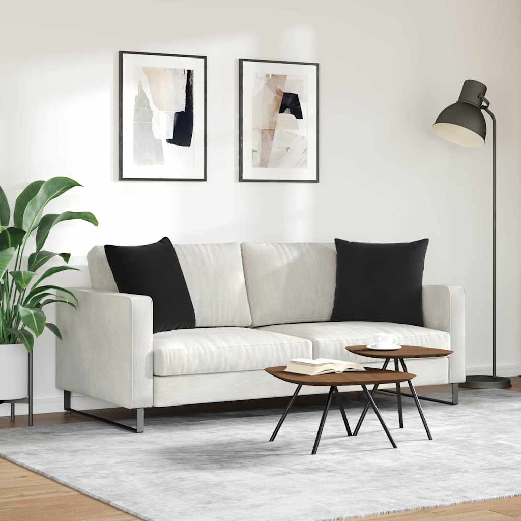 vidaXL Sofakissen 2 Stück Schwarz 50 x 50 cm Cordstoff