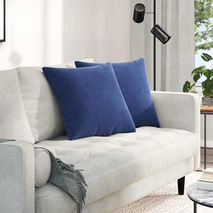 vidaXL Sofakissen 2 Stück Polizeiblau 50 x 50 cm Cordstoff