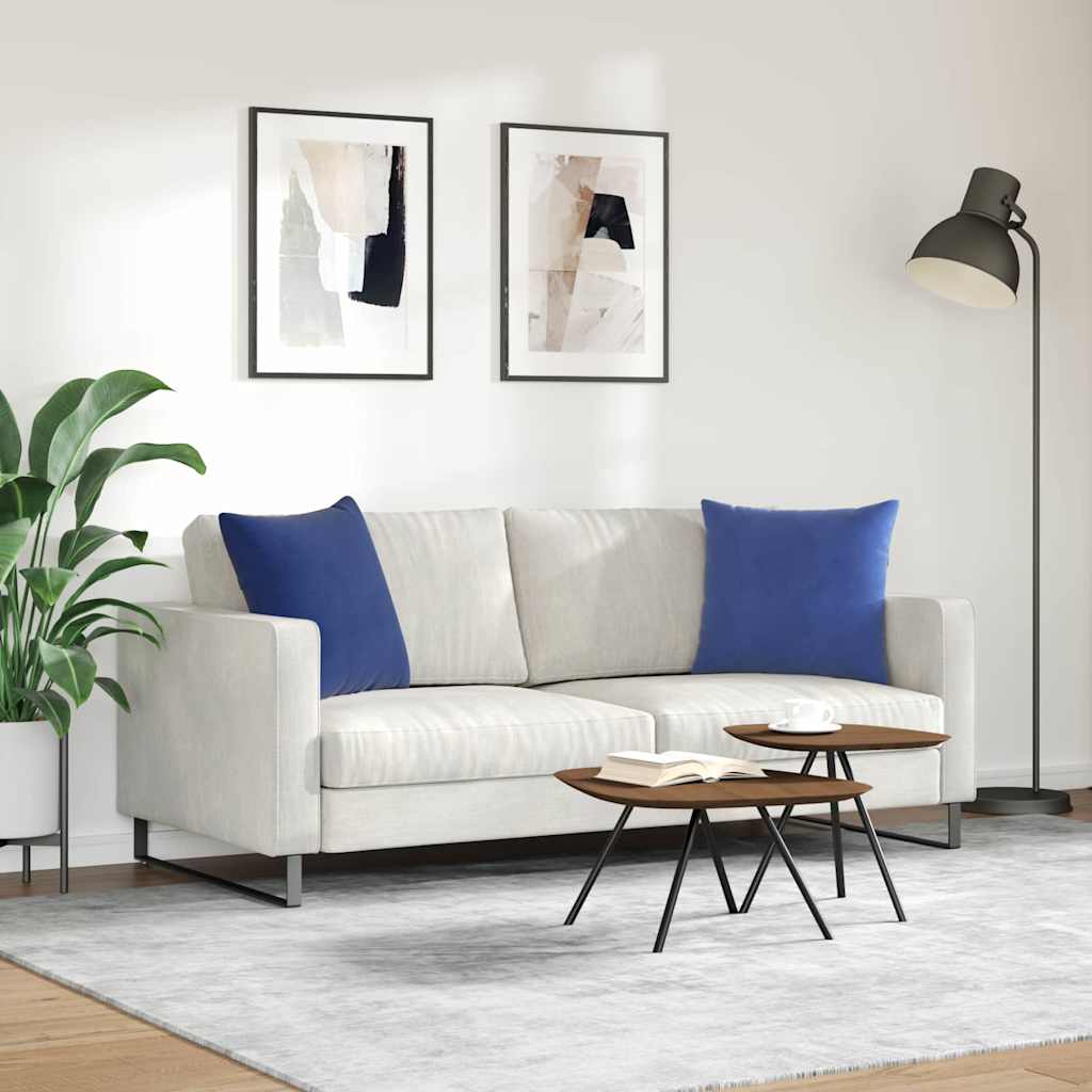vidaXL Sofakissen 2 Stück Polizeiblau 50 x 50 cm Cordstoff