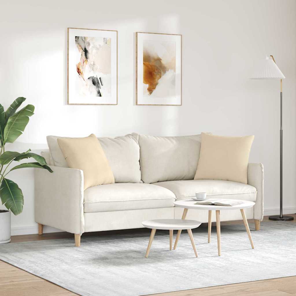 vidaXL Sofakissen 2 Stück Creme 50 x 50 cm Stoff