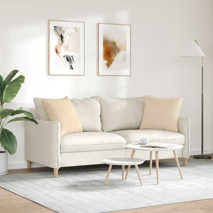 vidaXL Sofakissen 2 Stück Creme 50 x 50 cm Stoff