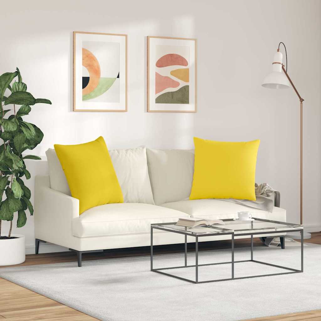 vidaXL Sofakissen 2 pcs Helles Gelb 60 x 60 cm Stoff