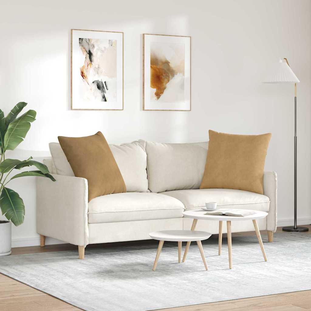 vidaXL Sofakissen 2 Stück Braun 60 x 60 cm Cordstoff