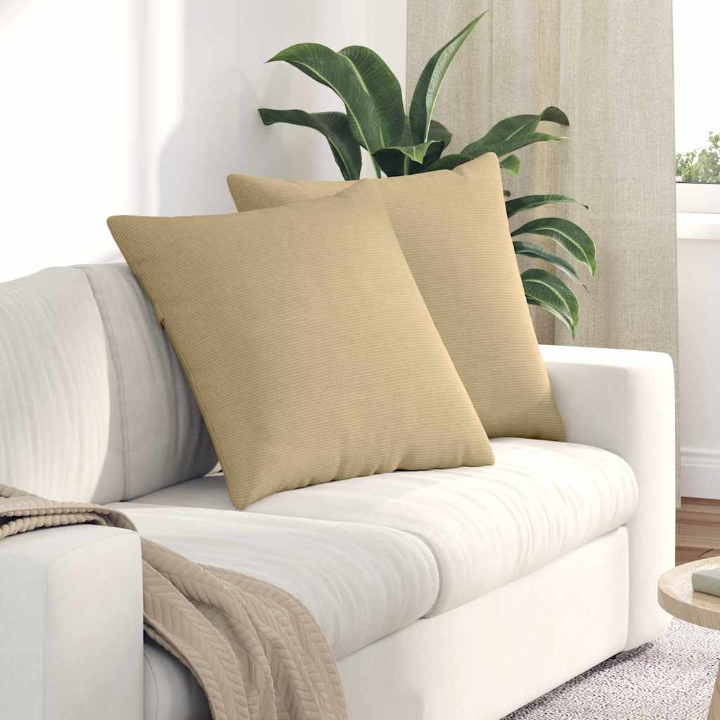 vidaXL Sofakissen 2 Stück Grau-Grün 60 x 60 cm Cordstoff