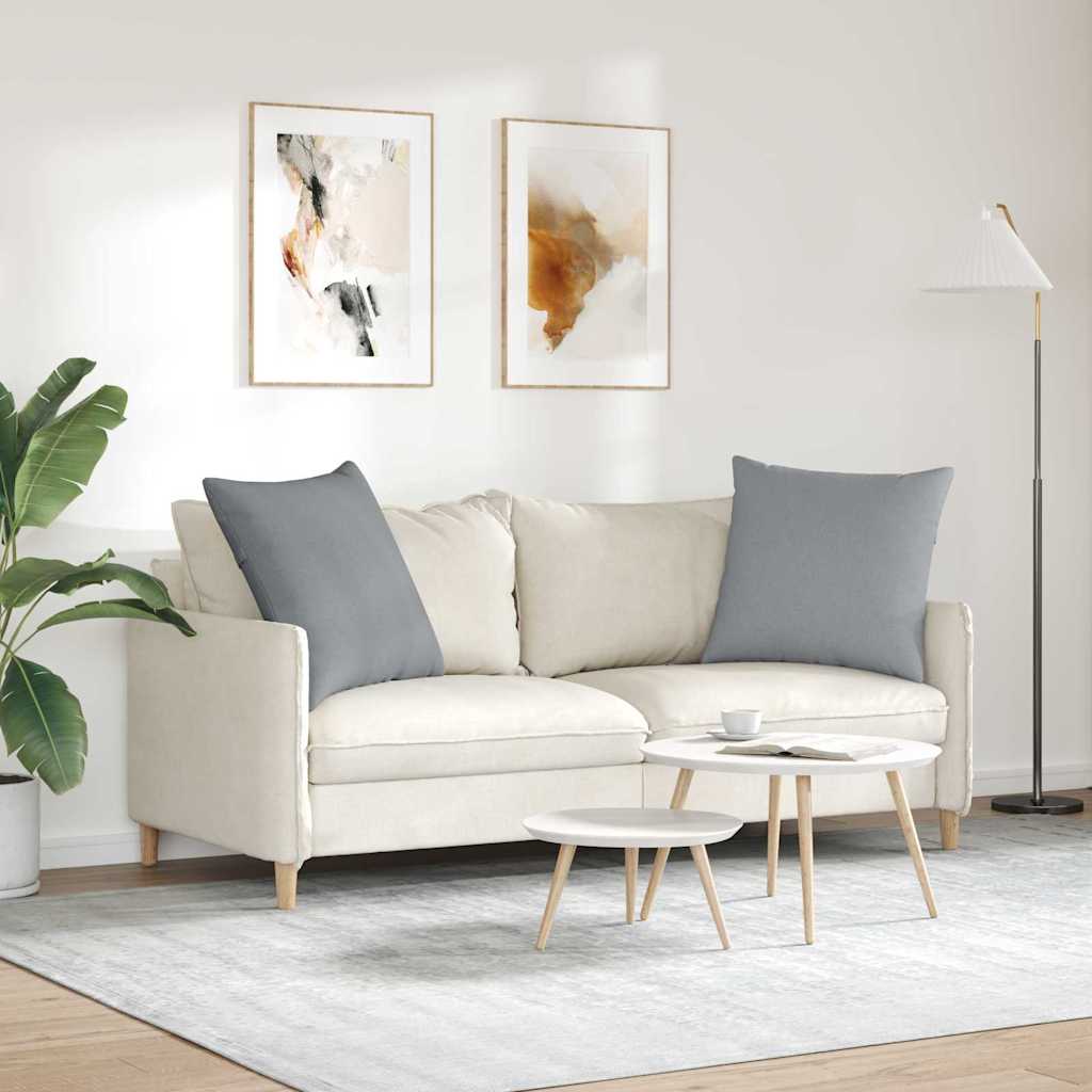 vidaXL Sofakissen 2 pcs Hellgrau 80 x 80 cm Stoff